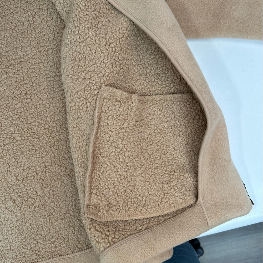 Banana Republic Women's SHERPA BOMBER JACKET Sz L Oversized Snap Pockets… - Picture 12 of 17